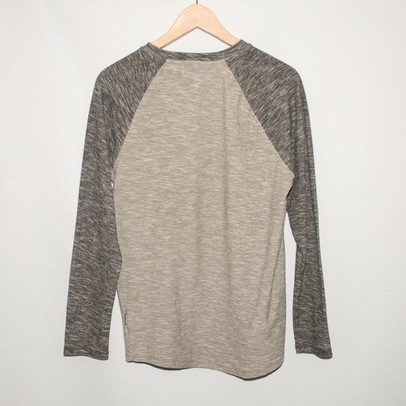 Volcom Gray Henley Long Sleeve Baseball Tee - Picture 3 of 4